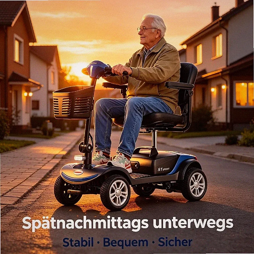 NEU 300W 12AH 4-Rad Mobilitätsroller Seniorenmobil Elektroroller 15-25km Scooter