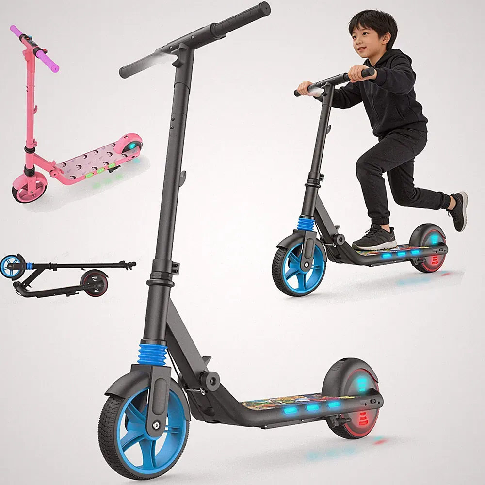 NEU 6,5 Zoll E Scooter Kinder Elektro Kinderroller 8 Km LED 14km/h 6-12 Jahren