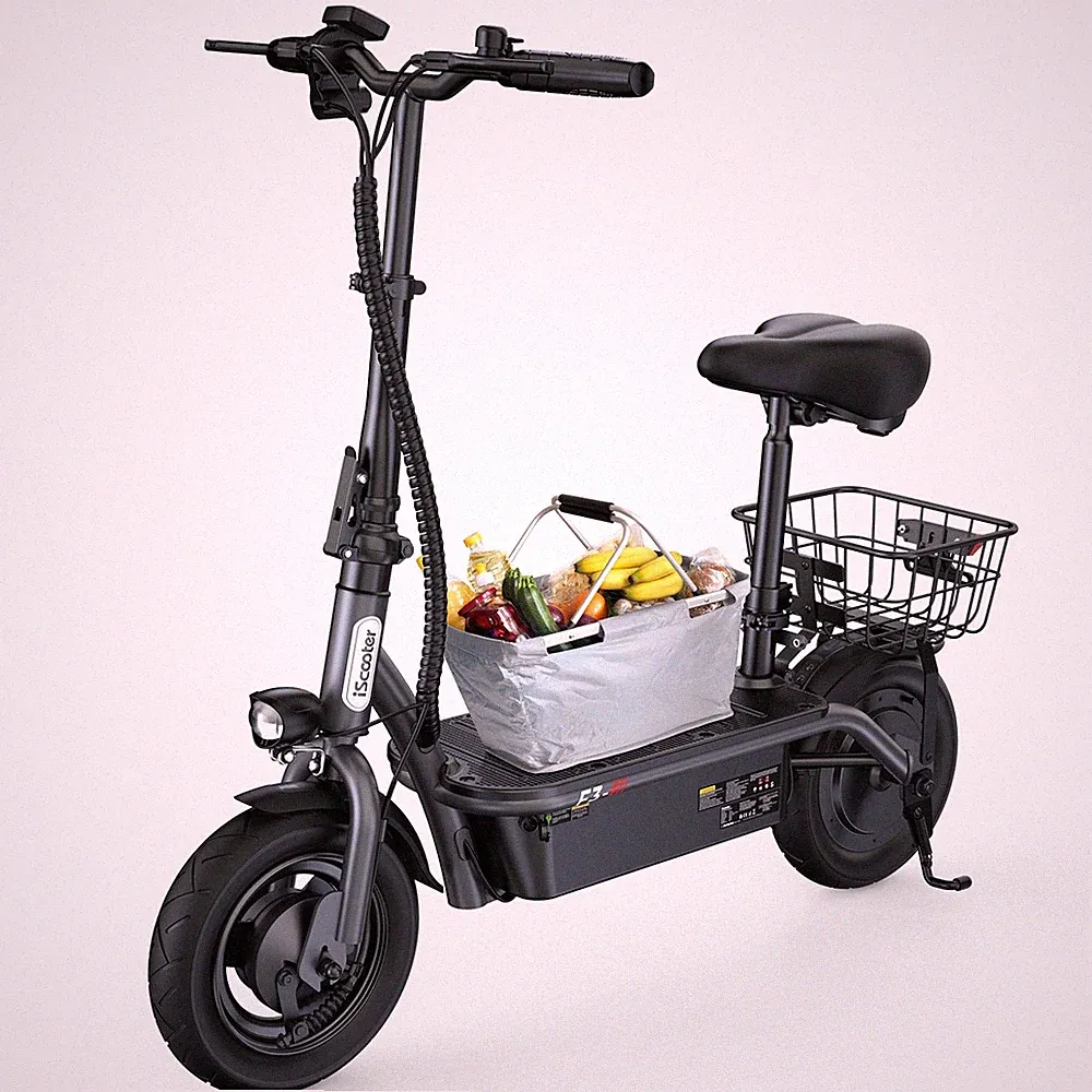 NEU iScooter F3 Elektroroller 1000W 13AH Offroad E-Scooter mit Korb 45kmh 120kg