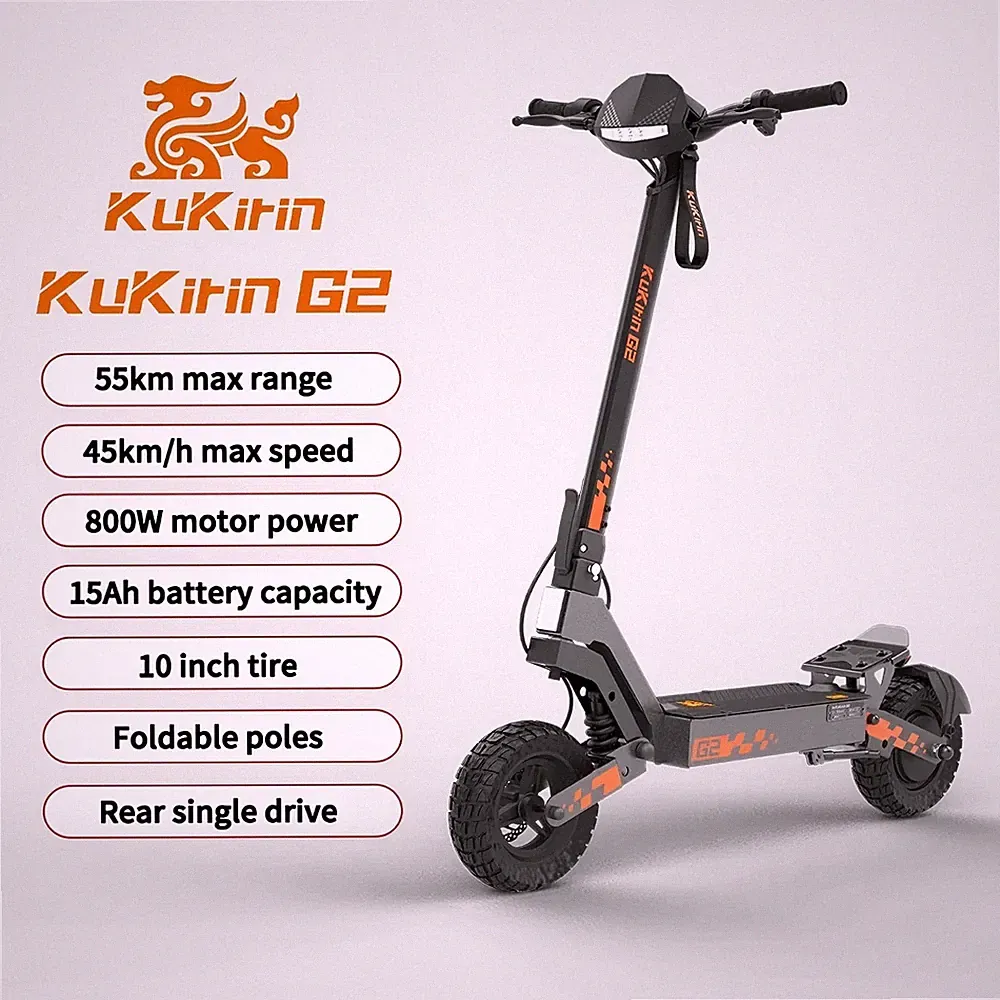 NEU KuKirin 800W Elektroroller 48V15Ah 10" Faltbarer Ofroad E-Scooter 45KMH