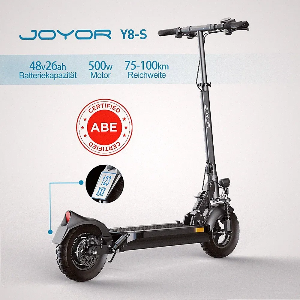 Neues Offroad-Fahrwerk mit Straßenzulassung Joyor Y8-S ABE Elektroroller 48V500W