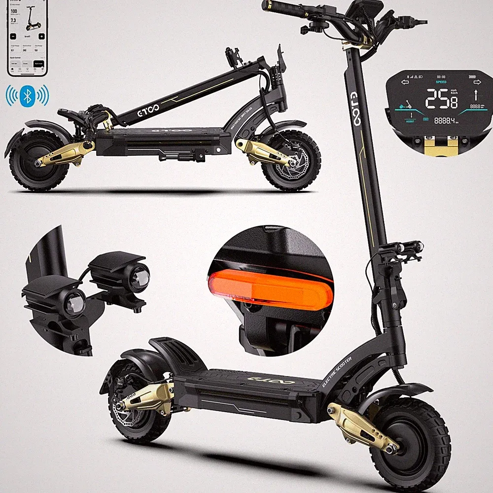 OOTD S30 10 Zoll Klappbar Elektroroller 52V 23.4AH Doppelmotor E-Scooter 120 KM