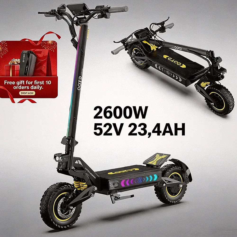 OOTD T10PRO Elektroroller 2600W 23,4Ah Offroad E-Scooter 70KM 11 Zoll E-Roller