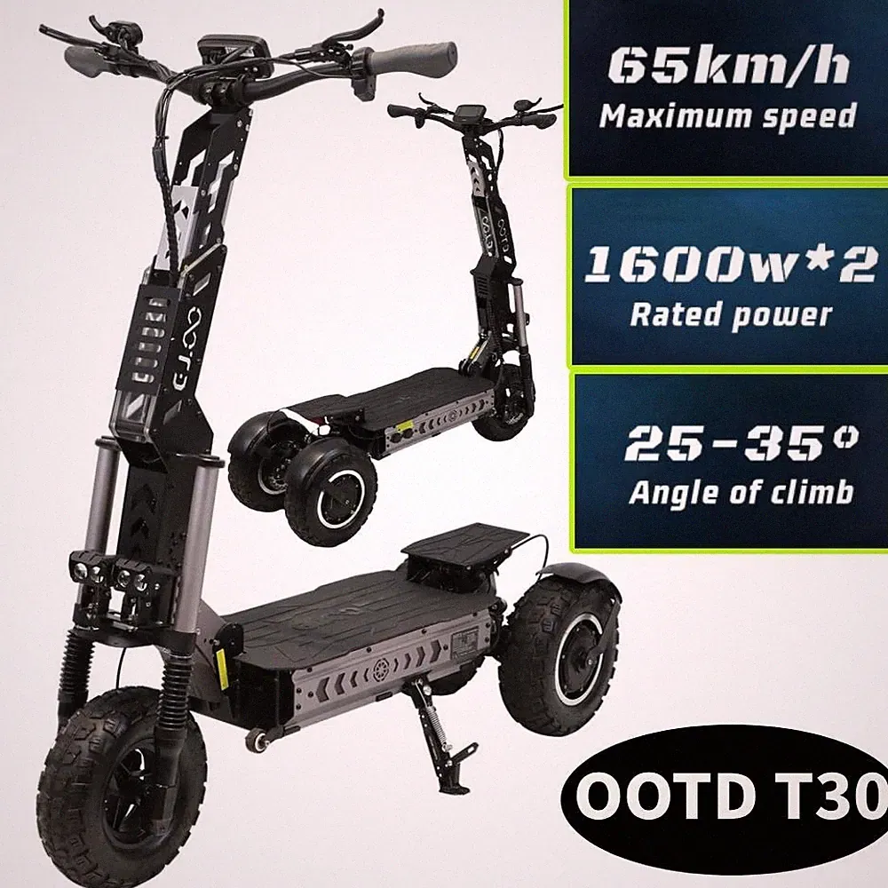 OOTD T30 Elektroroller 3200W 60V/31,2AH 13'' Off-road E-Scooter 65km/h E-Roller
