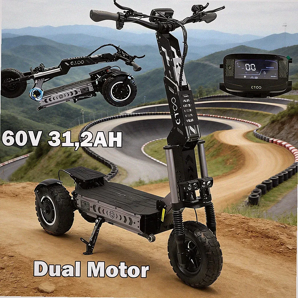 OOTD T30 Elektroroller 60V 31,2AH Dual Motor 13 ZOLL Off-road E-Scooter 100KM