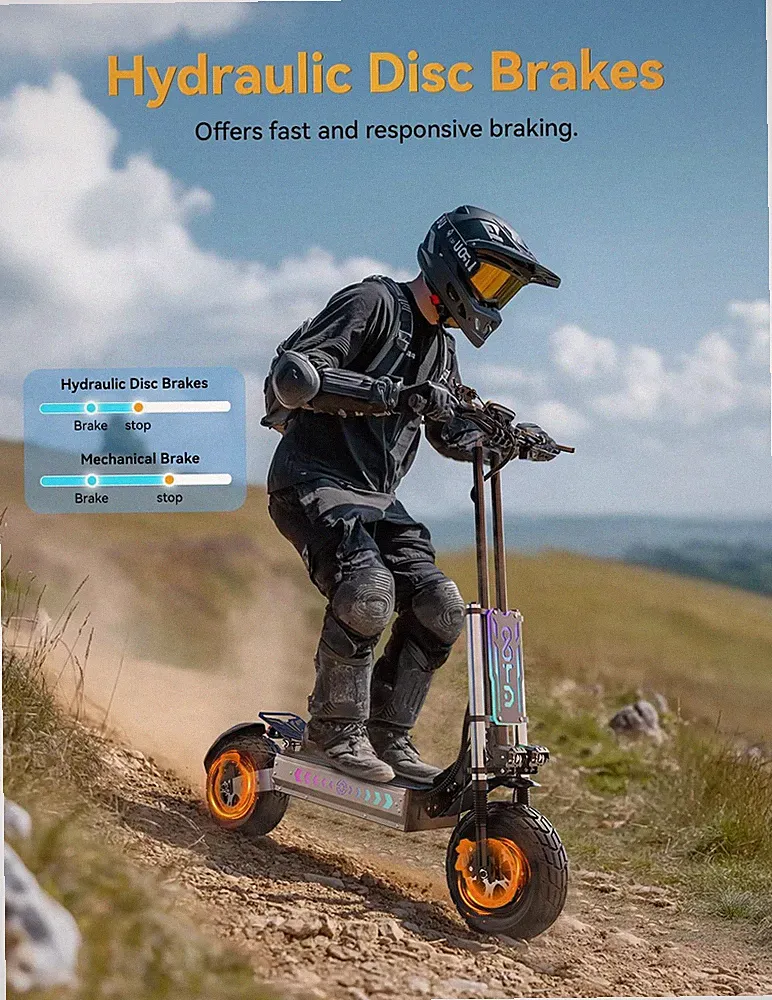 OOTD T90 Elektroroller 60V 31,2Ah Klappbares Off-road E-Scooter 13 Zoll E-Roller