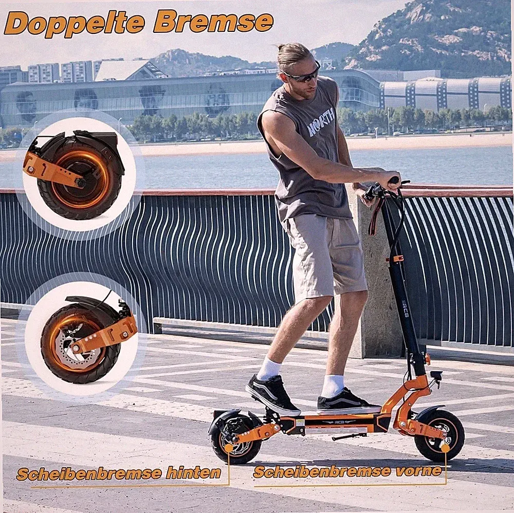 RCB D7PRO Ultra NFC Mit Blinker ABE Elektroroller E-Scooter 10 Zoll 27Ah