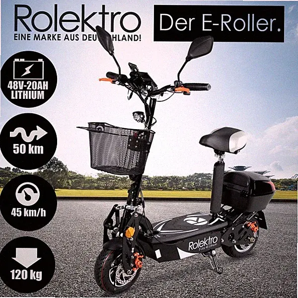 Rolektro E-Joy 45 - E-Scooter mit Sitz - 45km/h + mehr mit Strassenzulassung
