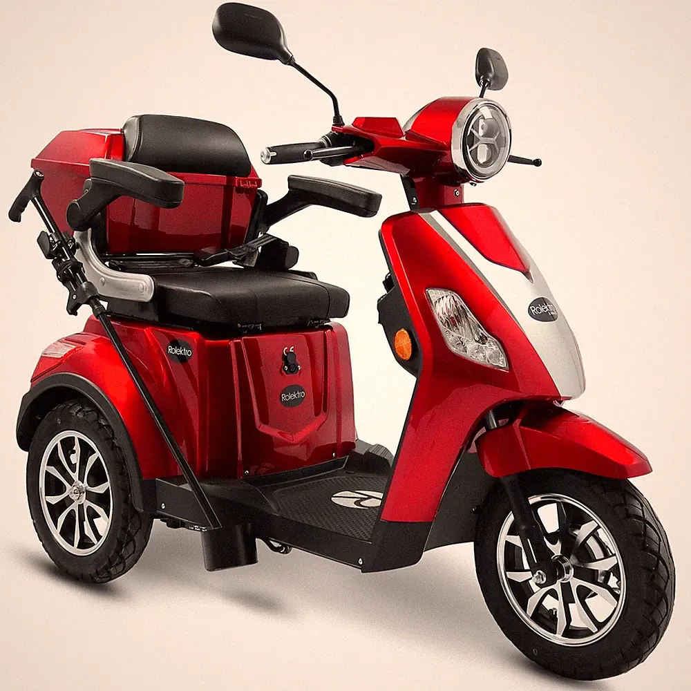 Rolektro Seniorenroller Trike 25 V.3 Rot Lithium 25 km/h incl. Servicepaket