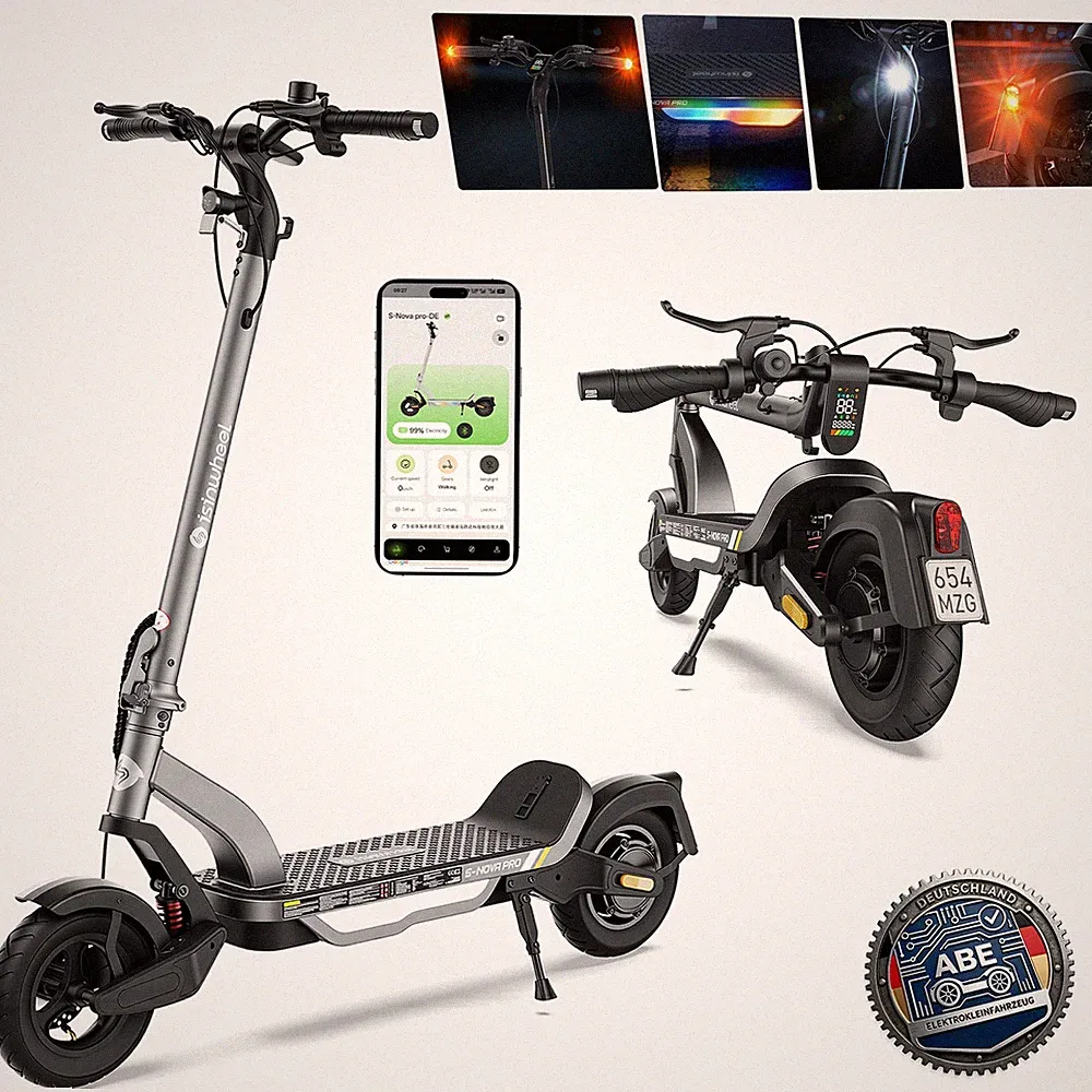 S-NovaPro E-Scooter mit Straßenzulassung 48V13Ah APP Elektroroller 70km 120KG