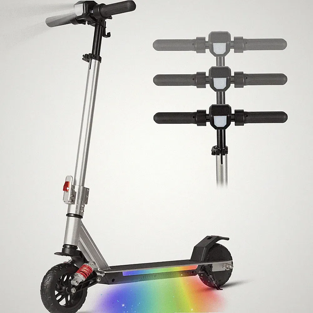S31 Kinder Elektroroller mit Federung, klappbar E-Scooter Silber ab 10 Jahren
