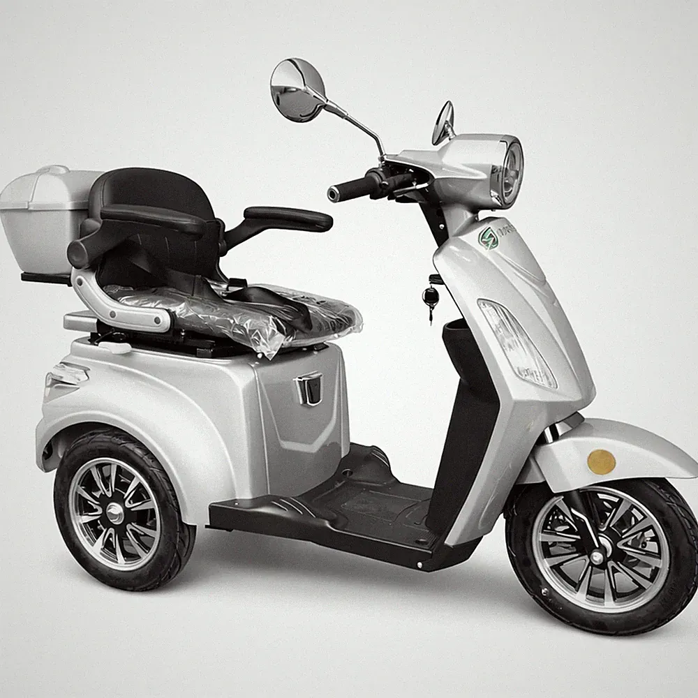 Senioren-Mobil Elektro-Roller 3-Rad 25km/h 1 kW 60V 20Ah Lithium-Akku COC Silber