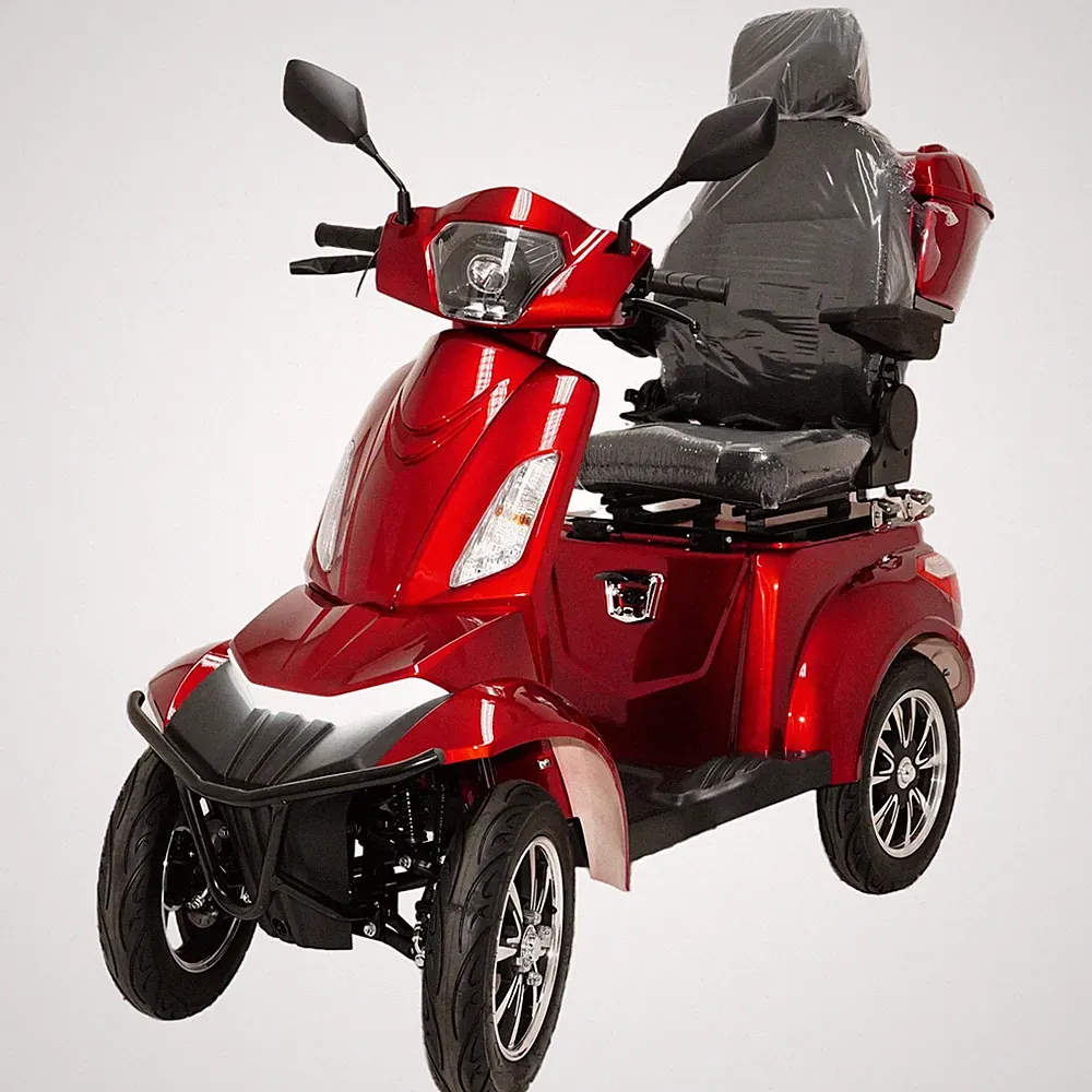 SENIOREN-MOBIL ELEKTRO-ROLLER 4-RAD 15KM/H 1KW 60V 20AH LITHIUM AKKU COC ROT
