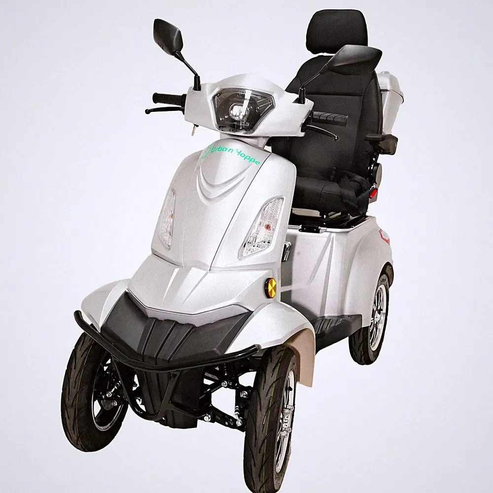 SENIOREN-MOBIL ELEKTRO-ROLLER 4-RAD 15KM/H 1KW 60V 20AH LITHIUM AKKU COC SILBER