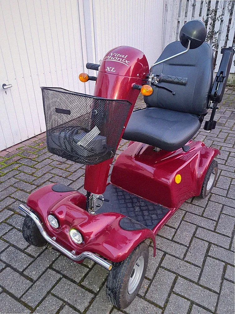 SENIOREN-MOBIL Elektro-Roller 4-Rad 25km/H 1kW 60V 20Ah Lithium Top Case COC Rot