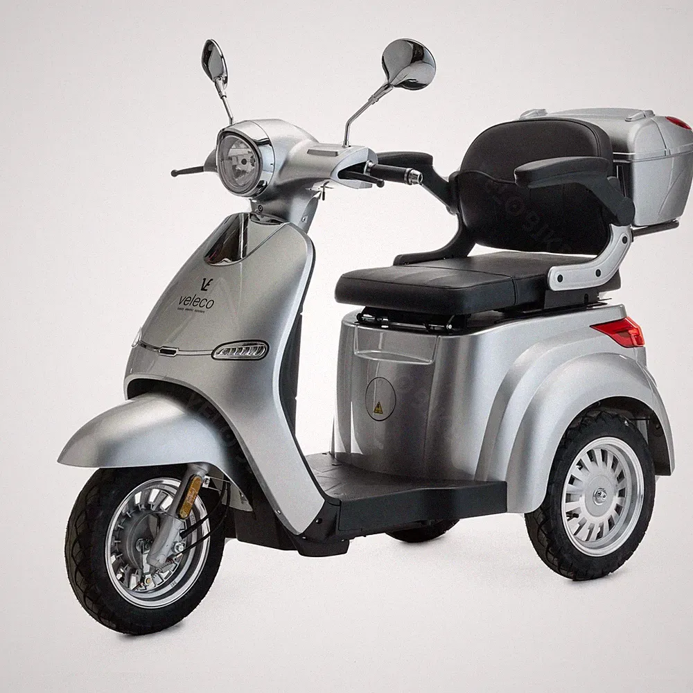 Seniorenmobil 3-Rad Elektromobil ElektroRoller 1000W VELECO CRISTAL SILBER