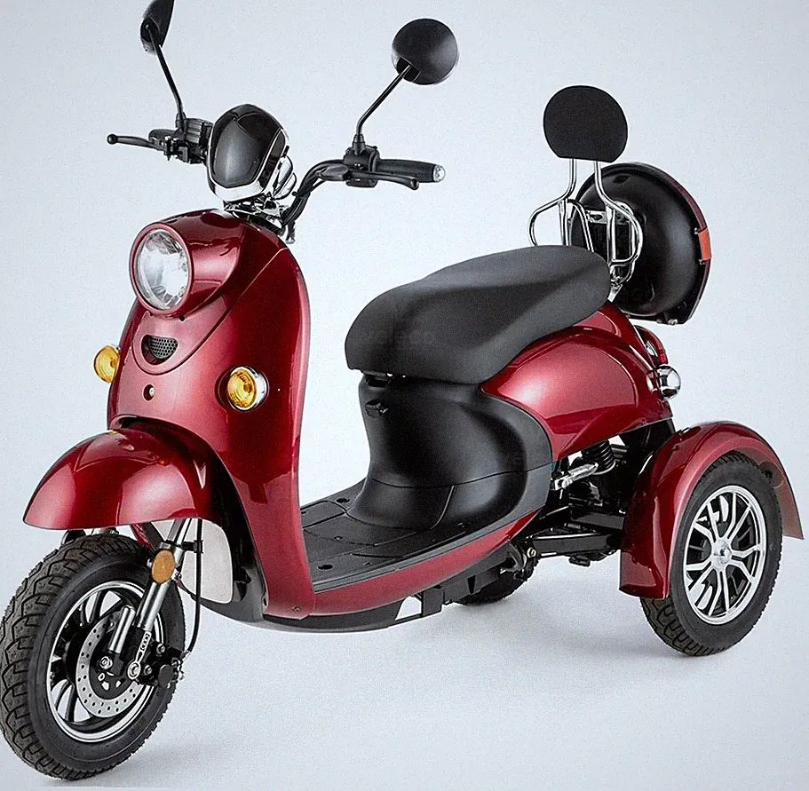 Seniorenmobil Dreirad Retro Roller Elektromobil 650W VELECO ZT63 ROT