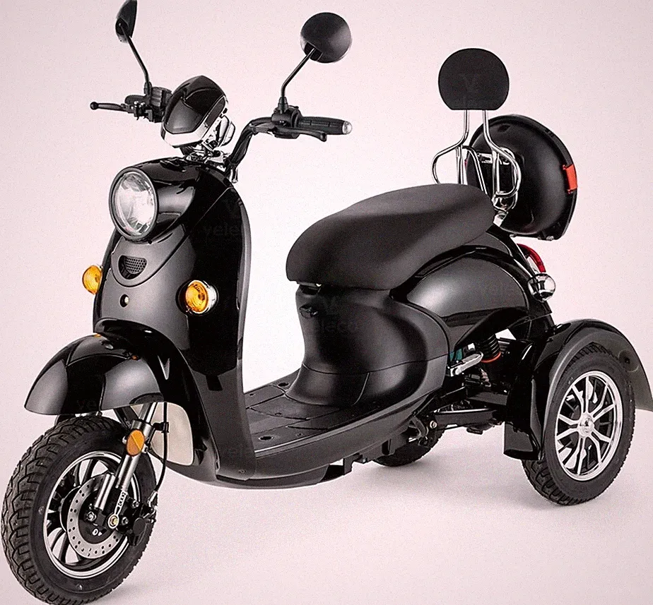 Seniorenmobil Dreirad Retro Roller Elektromobil 650W VELECO ZT63 SCHWARZ