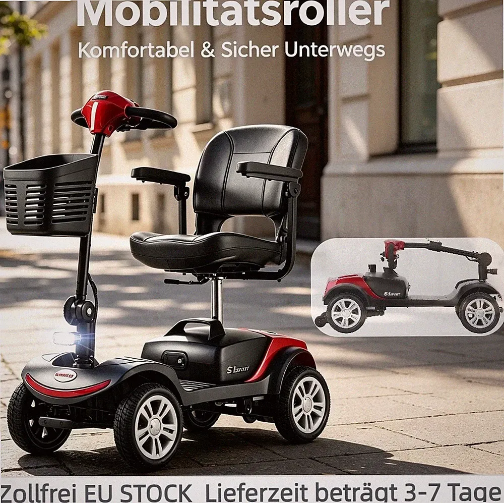 Serie Hochleistungs-Elektroroller 4-Rad Mobilitätsroller einfach zu demontieren