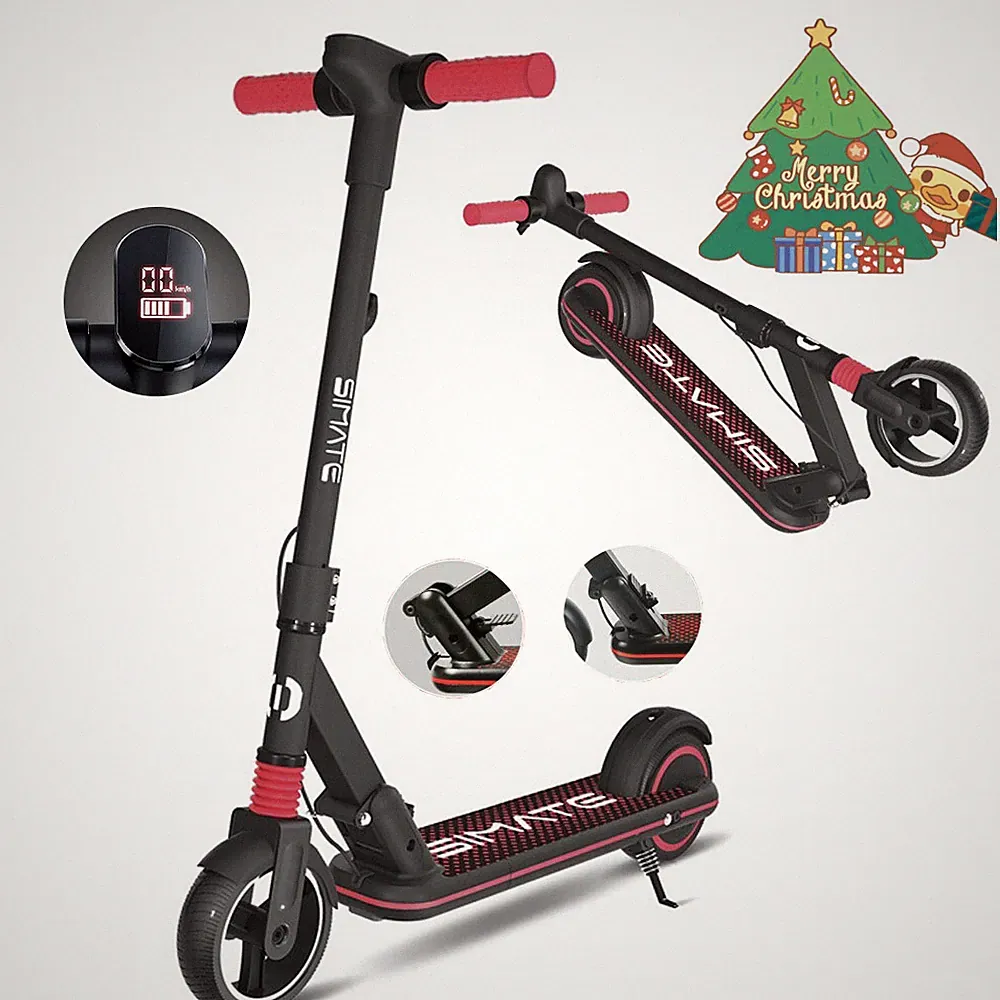 SIMATE Elektroroller E-Scooter Kinderroller 130W 14km/h LED Klappbar Cityroller
