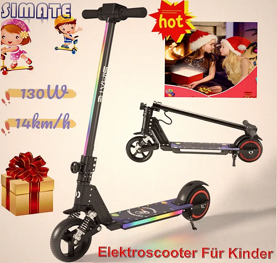 SIMATE S5 Elektroscooter Für Kinder 130W 14KM/H E Scooter Klappbar Kinderroller