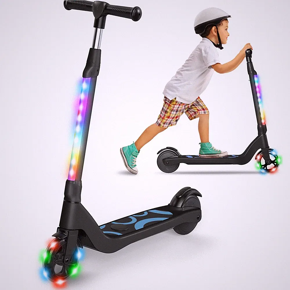 SISIGAD Kinder E-Roller 6-12 Jahre LED 3 Höhenstufen 10 km/h 45 W Antrieb