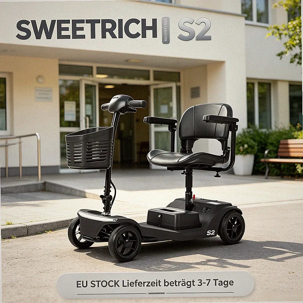 Sweetrich 4-Rad-Mobilitätsroller 250W 12Ah Seniorenmobil Vierrad Elektroroller
