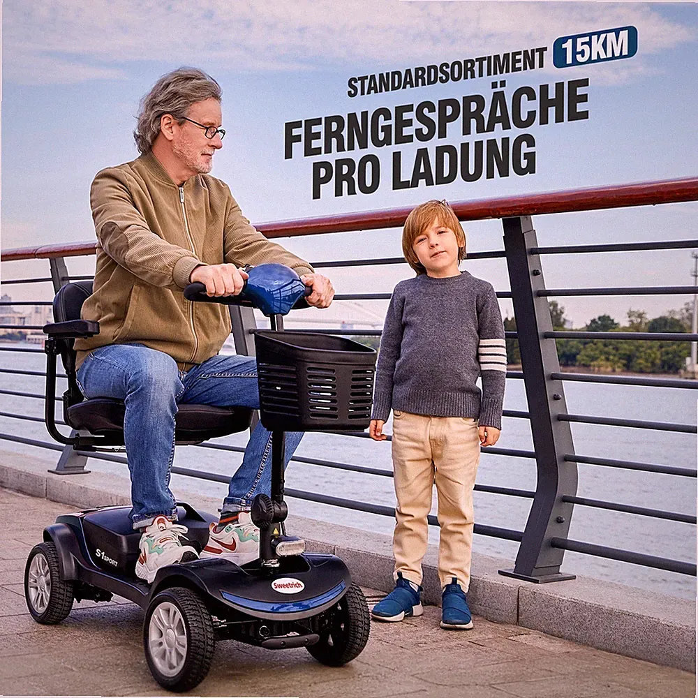 SWEETRICH 4-Rad Mobilitätsroller Seniorenmobil 300W Elektroroller Scooter 12AH🔥