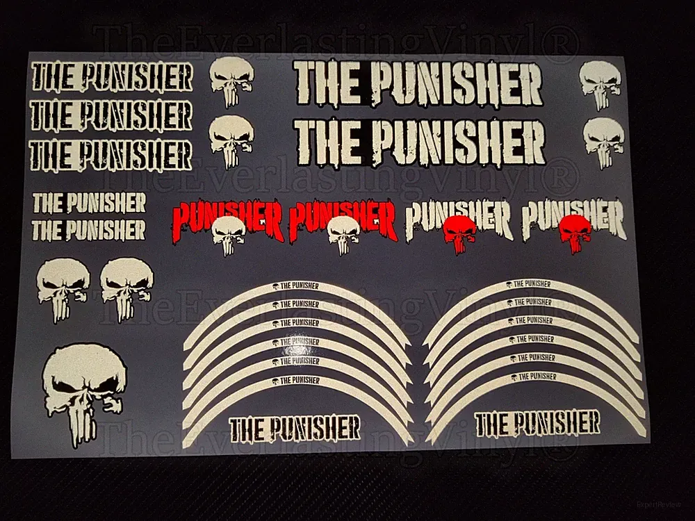 THE PUNISHER Reflektierende Aufkleber für E Scooter Xiaomi Ninebot Kugoo Segway Vmax