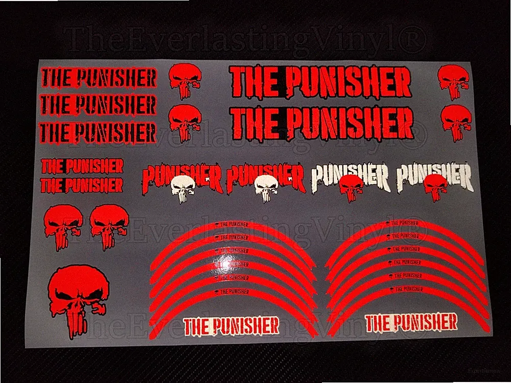 THE PUNISHER Reflektierende Aufkleber für E Scooter Xiaomi Ninebot Kugoo Segway Vmax