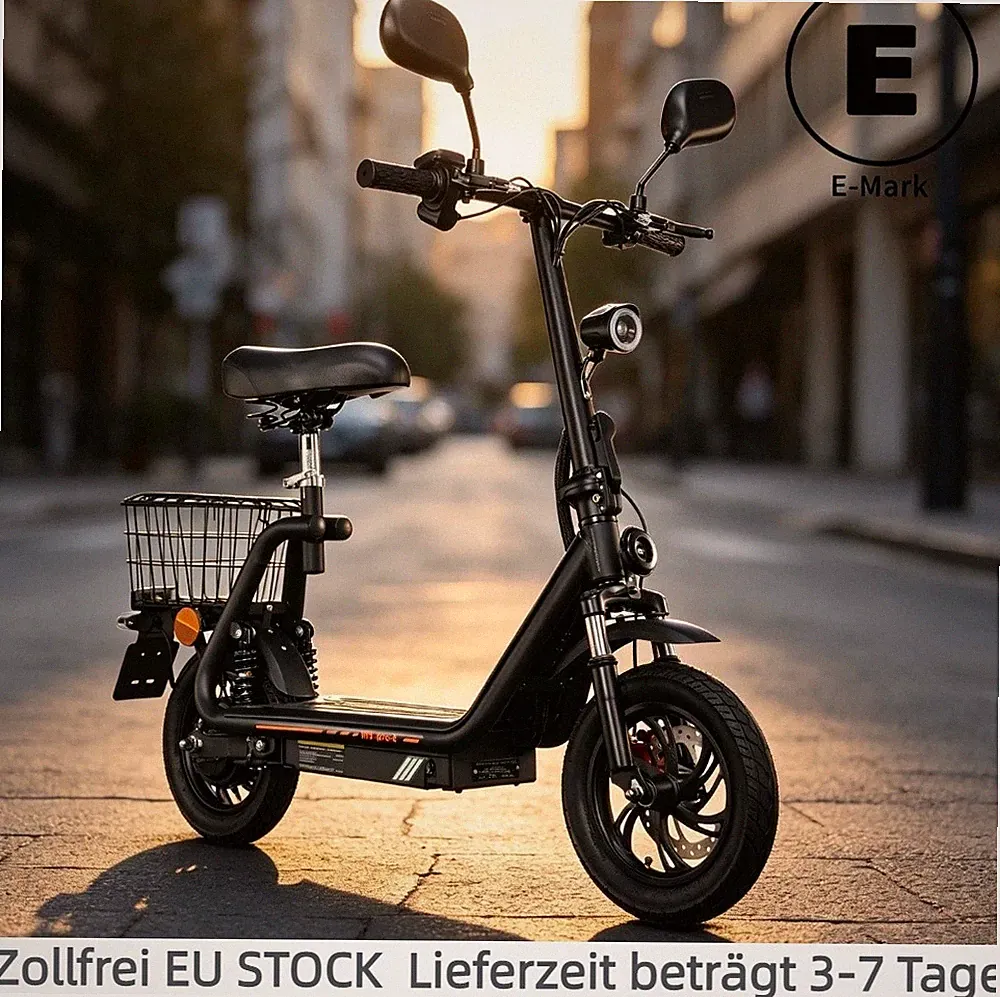 TWOFISH Elektro-Roller 12 Zoll Mit Sitz Elektroroller 48V Straßenzulassung&EEC