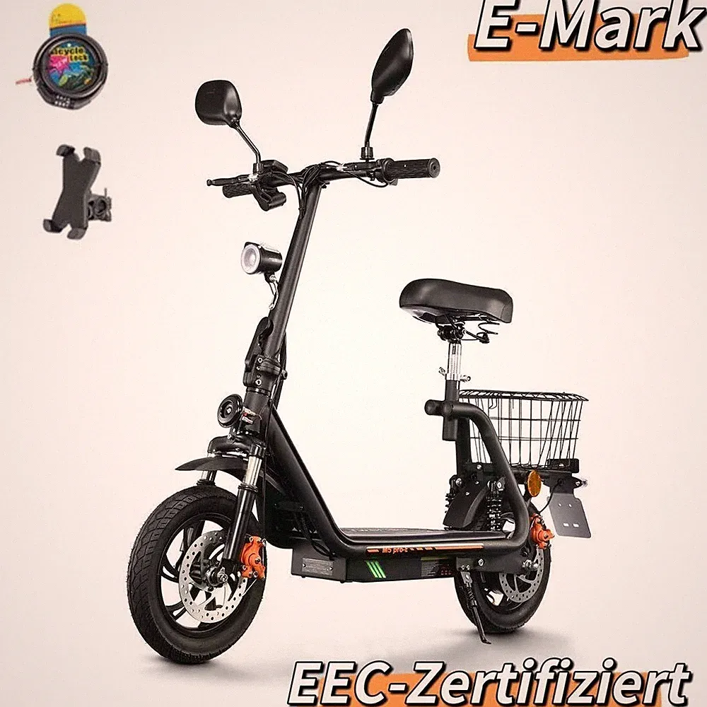 TWOFISH M5 PRO 12" Elektroroller 48V Mit Straßenzulassung 13AH Scooter mit Sitz