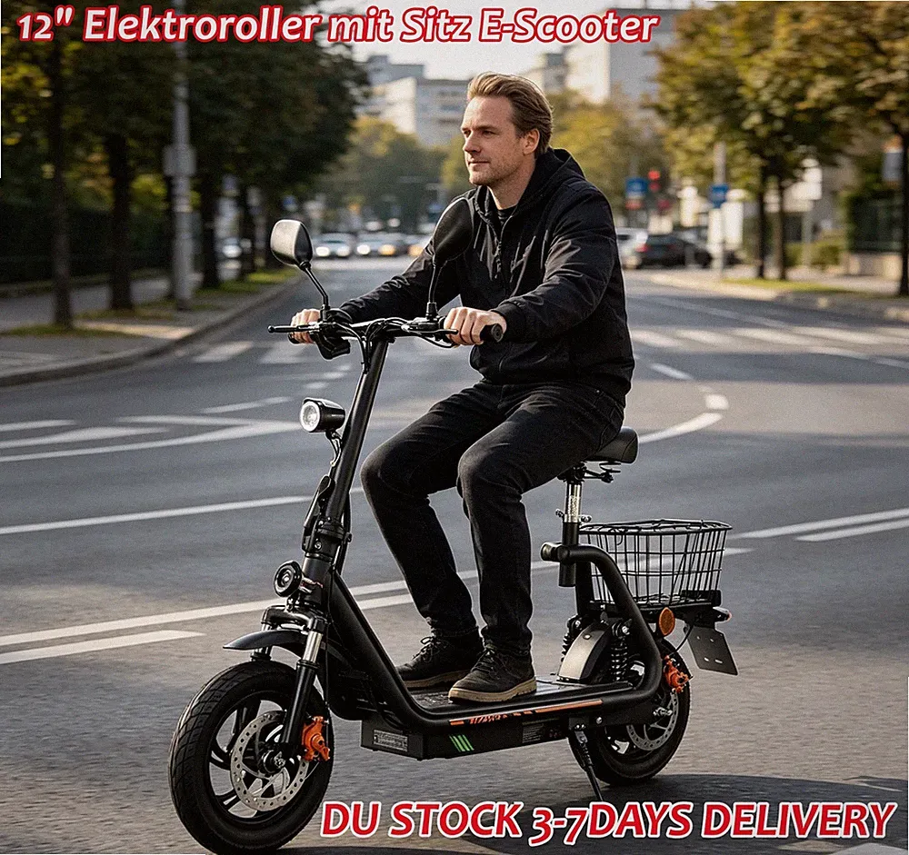 TWOFISH M5PRO 48V13AH Mit Straßenzulassung 12" Elektroroller mit Sitz E-Scooter