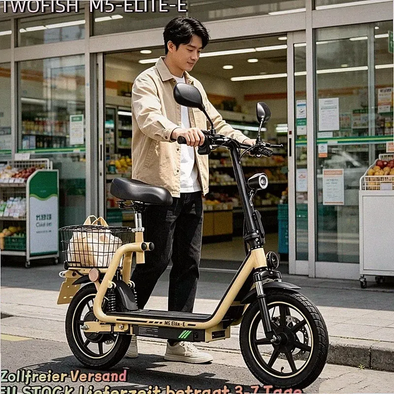 TWOFISH Mit Sitz Elektroroller,Mit Straßenzulassung NEW 14"Elektro-Roller48V13AH
