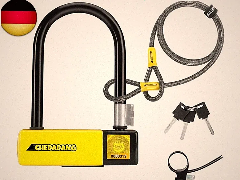 U-Schloss, Diebstahlsicherung für Elektroroller, mit 1,2 m Kabel, 15 mm