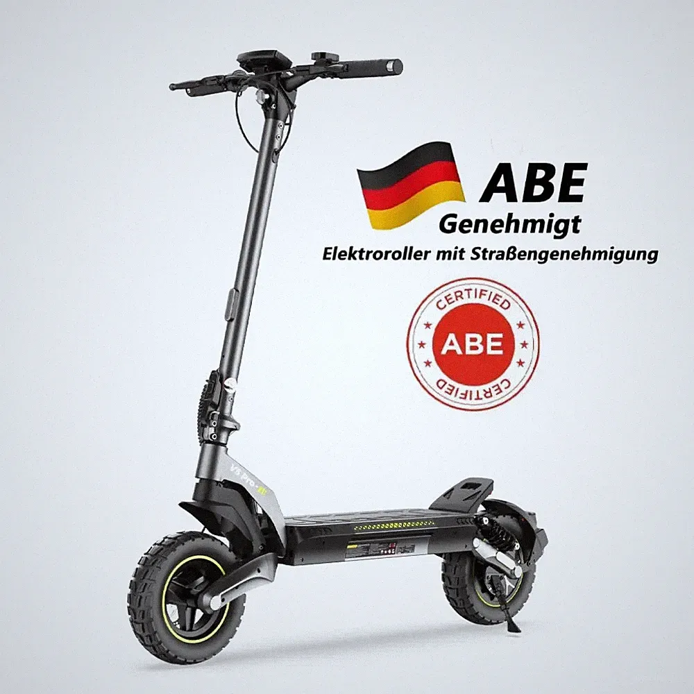V5Pro Elektroroller 1000W 12,5AH Offroad E-Scooter bis 70km mit Straßenzulassung