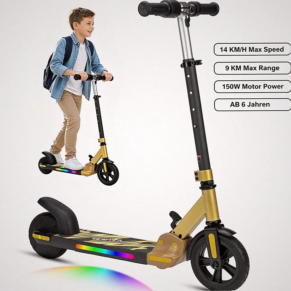 Vankel S02 6 Zoll Kinderroller Elektroroller 150W 14KM/H E-Scooter ab 6 Jahren