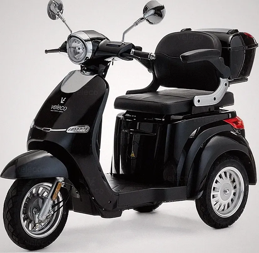 VELECO Cristal Seniorenmobil Dreirad Roller Elektromobil 1000W SCHWARZ