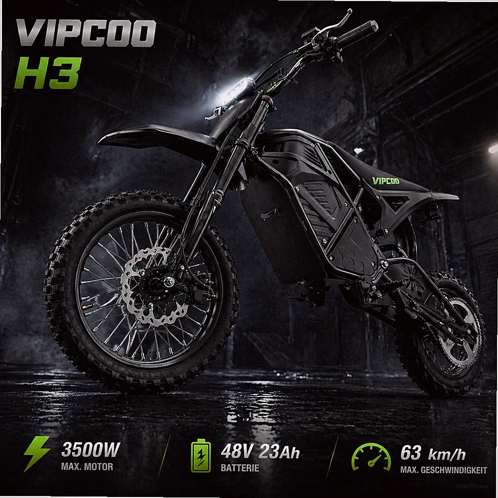 VIPCOO H3 3500W Elektromotorroller48V23Ah 63km/hOffroad 14/12Zoll Scheibenbremse