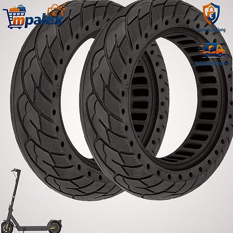 Vollgummireifen 10x2,5 60/70-6.5 für Segway Ninebot Max G30 Elektroroller Solid