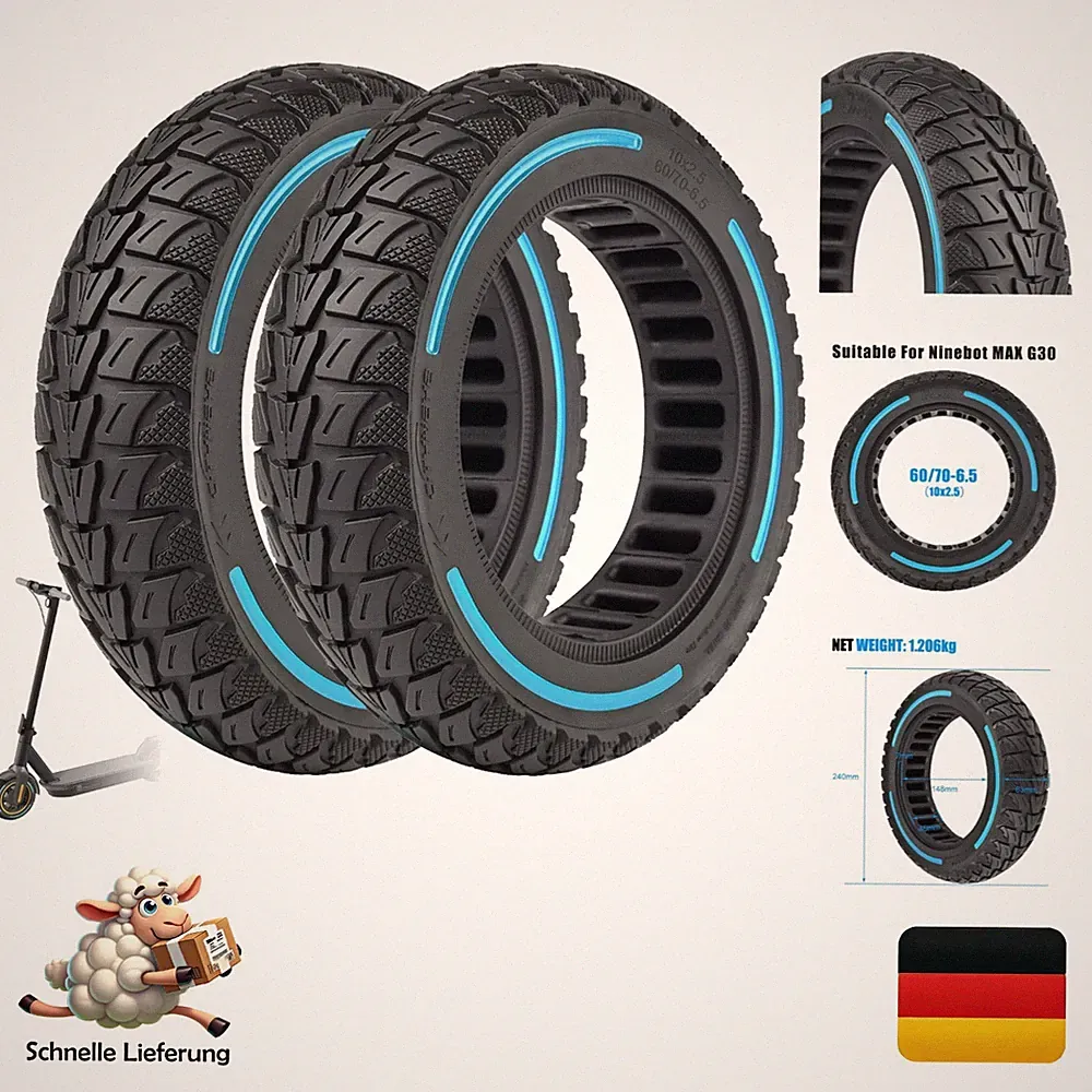 Volohas 10 Zoll Vollgummireifen für Xiaomi, Ninebot Max G30, Scooter Ersatzre...
