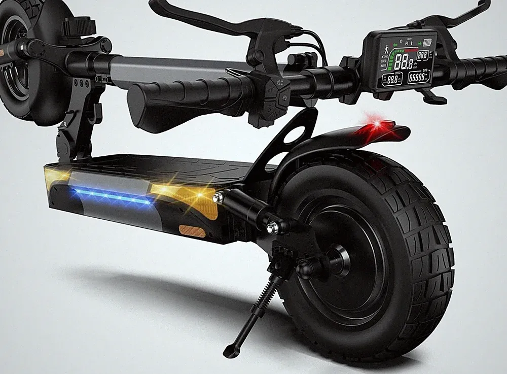 W9 10'' Elektroroller 1000W 13Ah Klappbar E-Scooter mit APP Off-road Bis 45 km/h