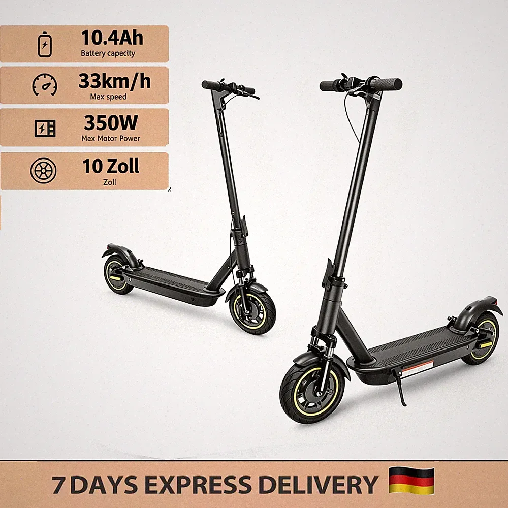 WQ W4 Max 10'' E-Scooter 350W 48V 13Ah Elektroroller 33km/h Off-road E-Roller DE