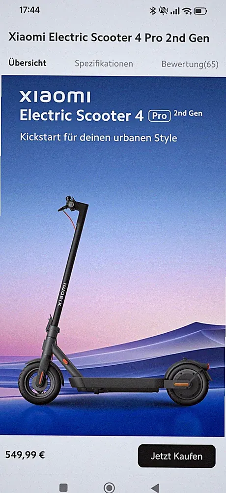Xiaomi Electric Scooter 4 Lite (2nd Gen) E-Scooter Elektroroller Schwarz