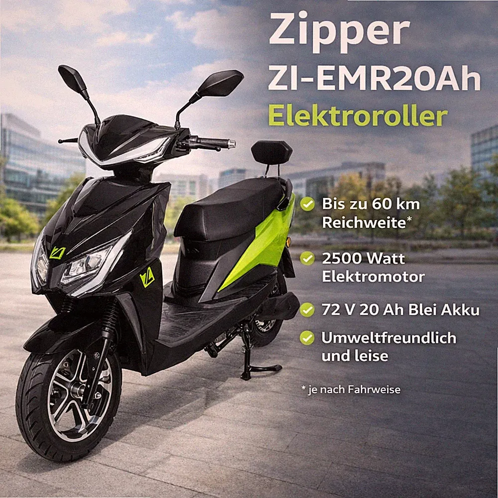 Zipper Elektro-Motorroller ZI-EMR20Ah - E-Scooter, Moped